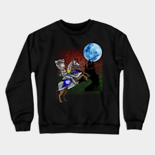 Cool Medieval Cute Jousting Cat Gift For Cat Lovers Crewneck Sweatshirt